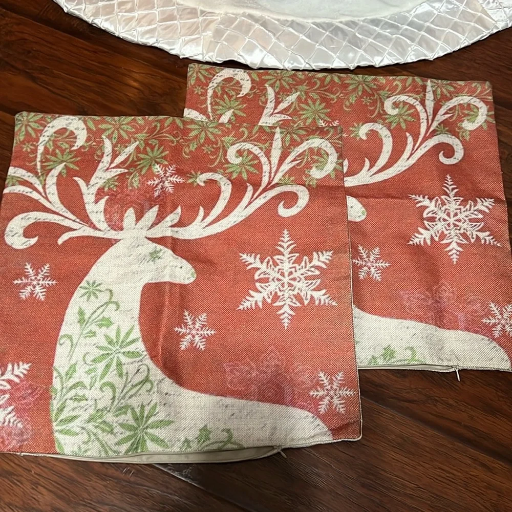 Two Christmas Pillow Covers